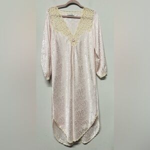 Vintage Christian Dior Nightgown Womens Small Lace Sheer Floral 70s Unionmade